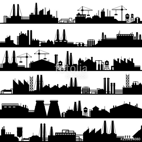 500x500 Factory Construction Silhouette Industrial Factories, Refinery