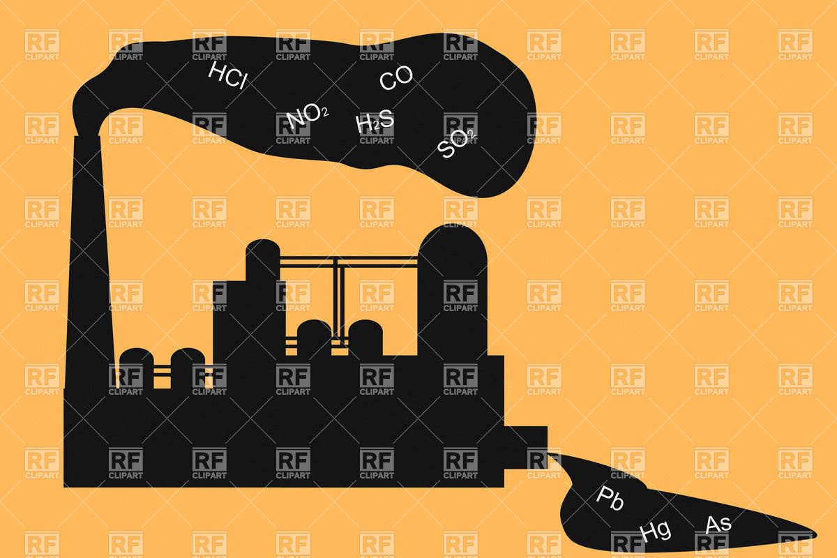 1200x800 Chemical Factory Silhouette Vector Image Of Architecture