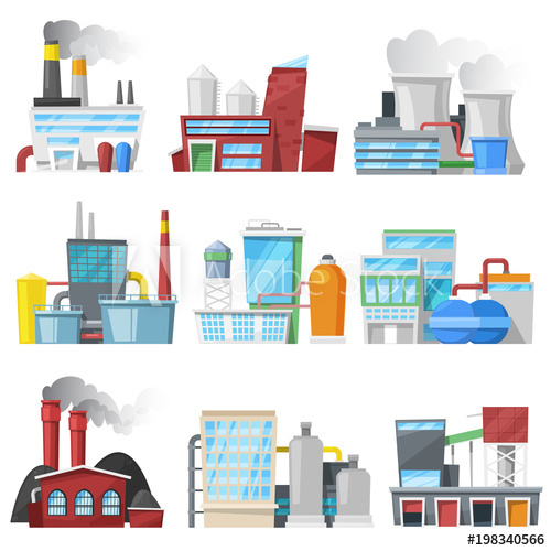 500x500 Factory Vector Industrial Building Or Manufacture