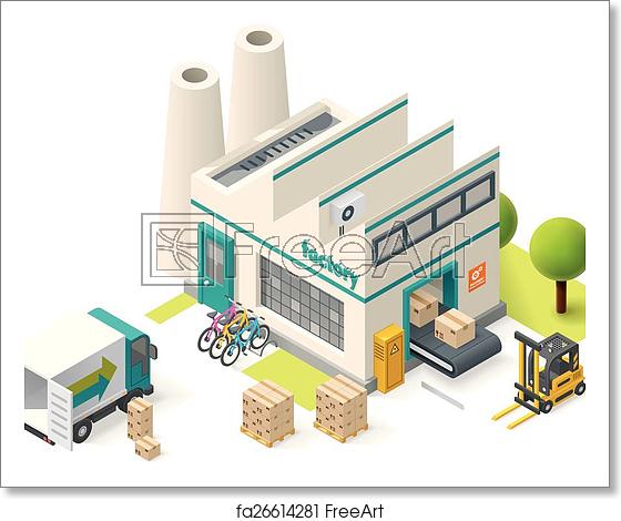560x470 Free Art Print Of Vector Isometric Factory Vector Isometric