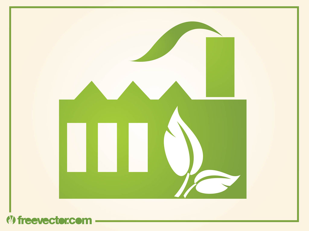 1024x765 Green Factory Vector Art Graphics