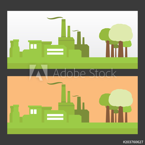 500x500 Environment And Factory Vector Illustration