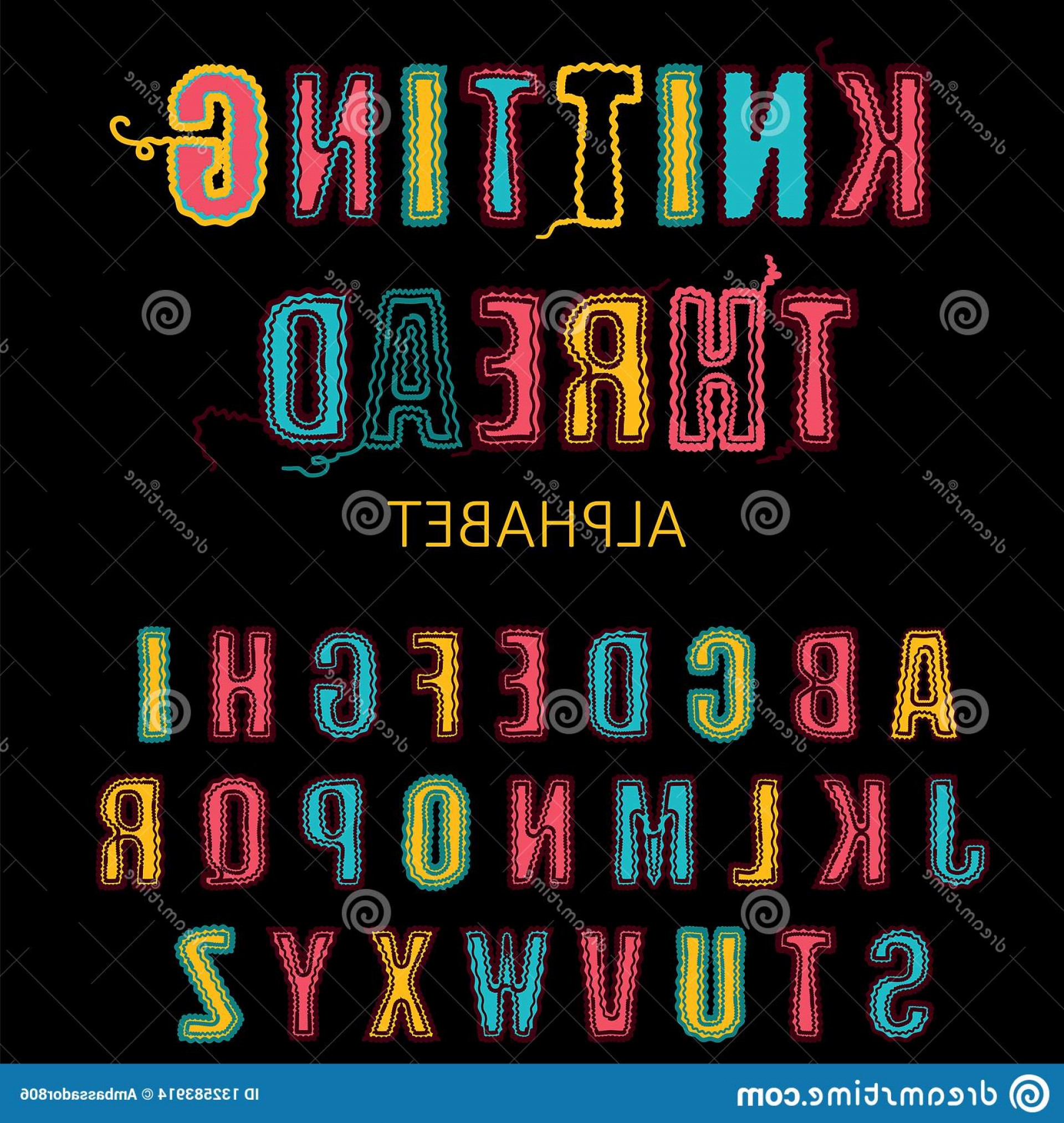 1920x2026 Knitting Font Fairisle Thread Abc Embroidered Hand Drawn Alphabet