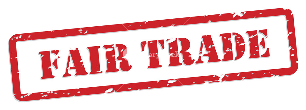 1000x359 Fair Trade Red Rubber Stamp Vector For Food Nutrition Concept