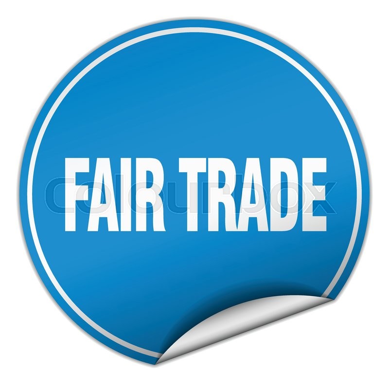 800x800 Fair Trade Round Blue Sticker Isolated Stock Vector Colourbox