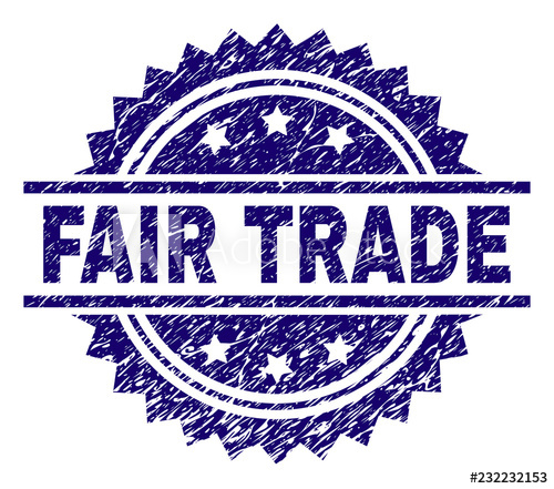 500x441 Fair Trade Stamp Seal Watermark With Distress Style Blue Vector
