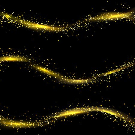 450x450 Golden Foil Particle Shimmering Swoosh Waves Template Night