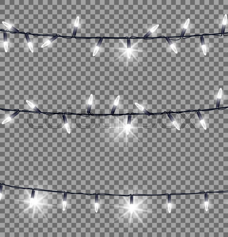 768x800 Horizontal Strings Of Fairy Lights Stock Vector Colourbox