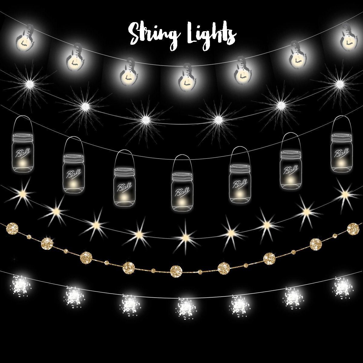 Fairy Lights Vector at Vectorified.com | Collection of Fairy Lights ...