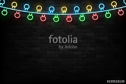 500x334 Vector Realistic Isolated Neon Sign Of Christmas Fairy Lights