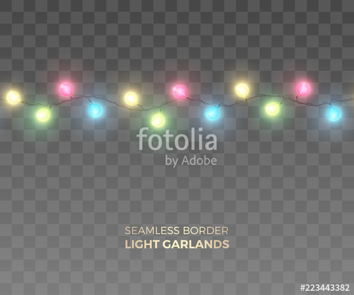 500x417 Vector Seamless Horizontal Border Of Realistic Light Garland