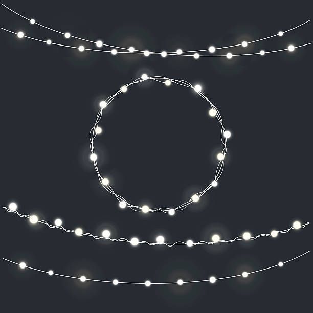 612x612 Set Of Garland Christmas Lights Vector