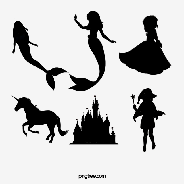 640x640 Fairy Silhouette Material, Silhouette Vector, Fairy Tale, Mermaid