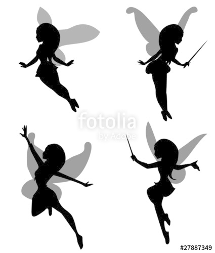 425x500 Fairy Silhouette Set Stock Image And Royalty Free Vector