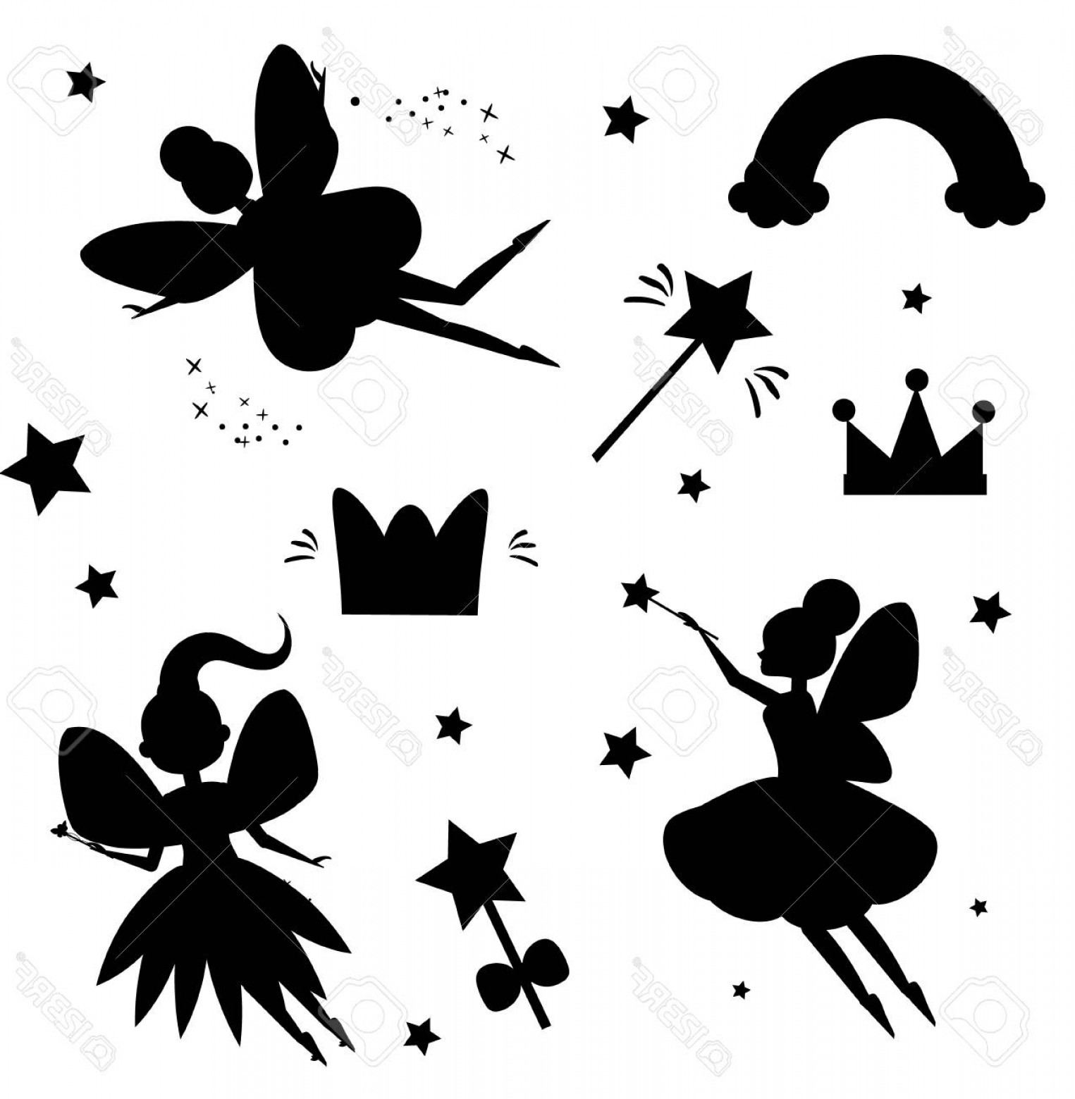 1525x1560 Flying Fairy Silhouette Vector Hoodamath