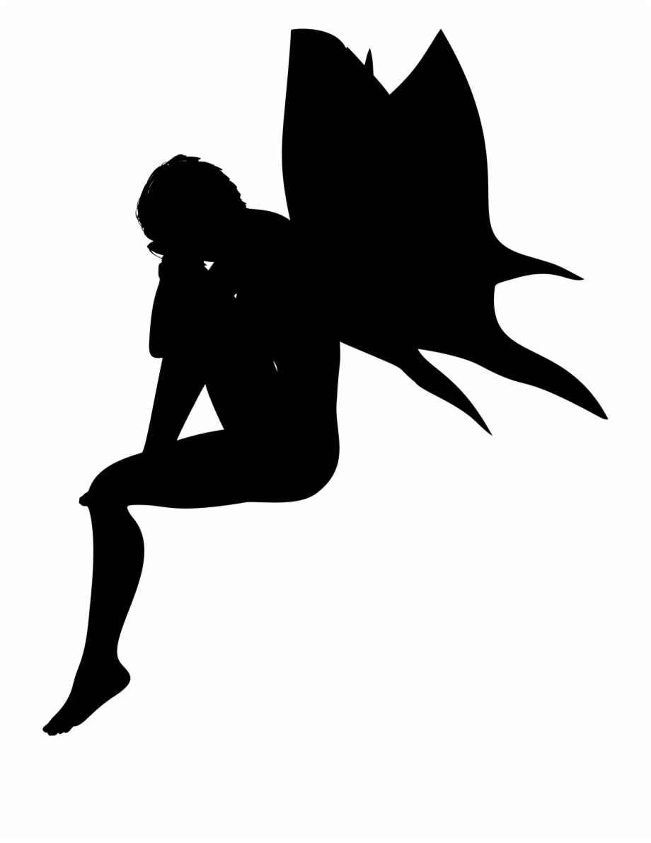 920x1190 Depressed Fairy Silhouette Vector Clipart Image