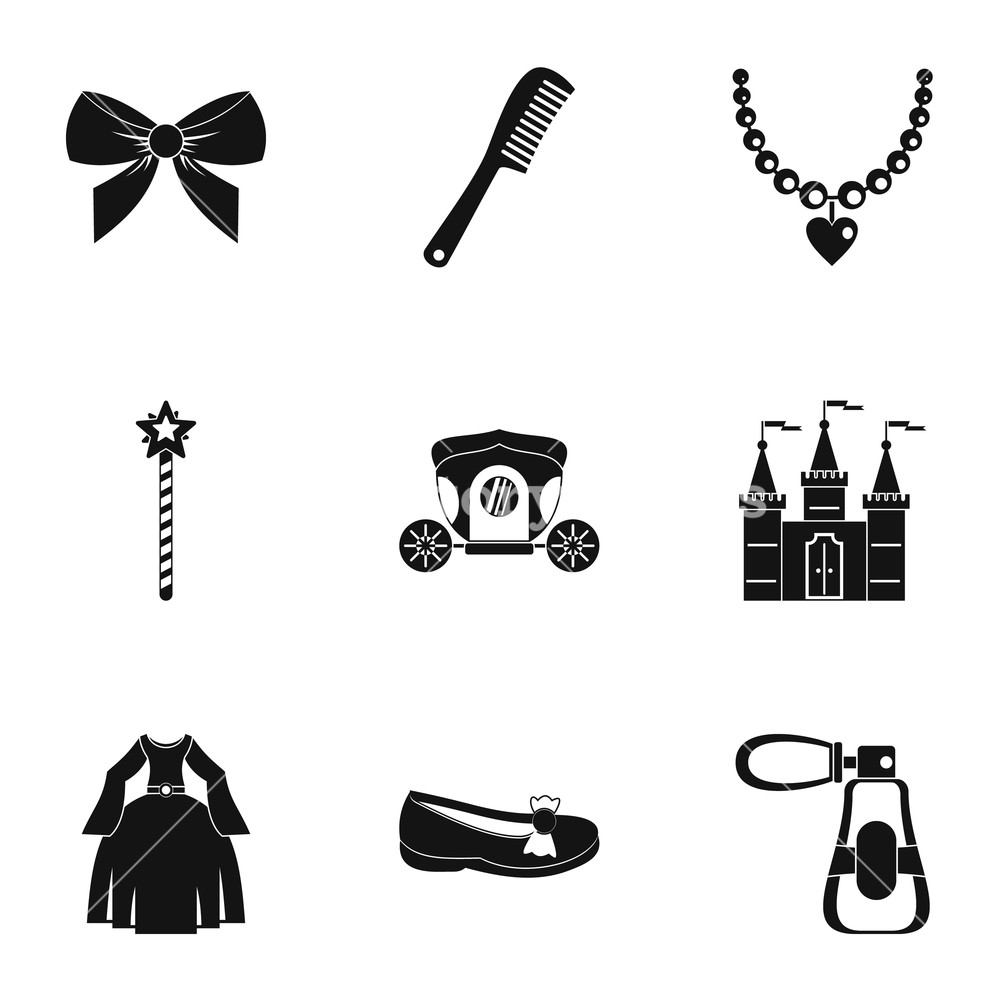 1000x1000 Princess Fairy Tail Icon Set Simple Style Set Of Princess Fairy