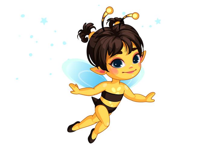 Beautiful Honey Bee Fairy Vector Illustration 722x490 Beautiful Honey Bee Fairy Vector Illustration
