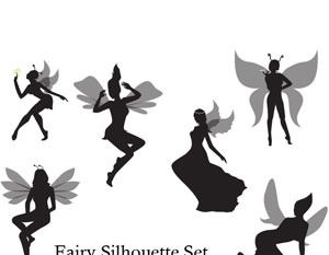 300x233 Fairy Silhouette Free Vector Free Vectors Ui Download