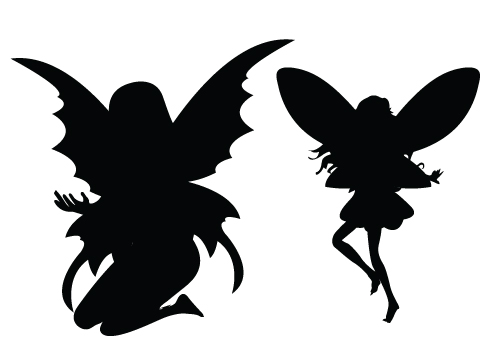 500x350 Fairy Silhouette Vector Free