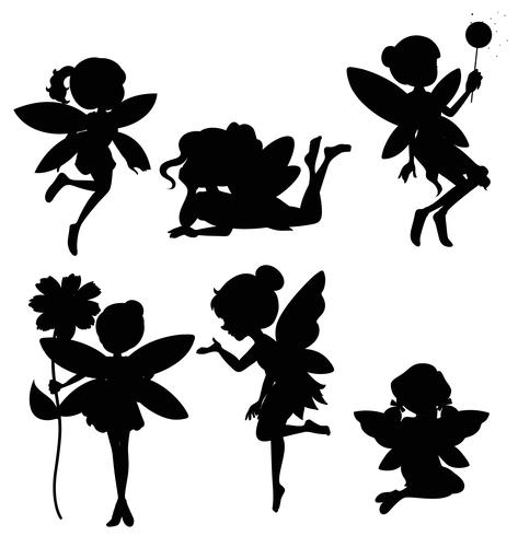 473x490 Silhouette Set Of Fairies