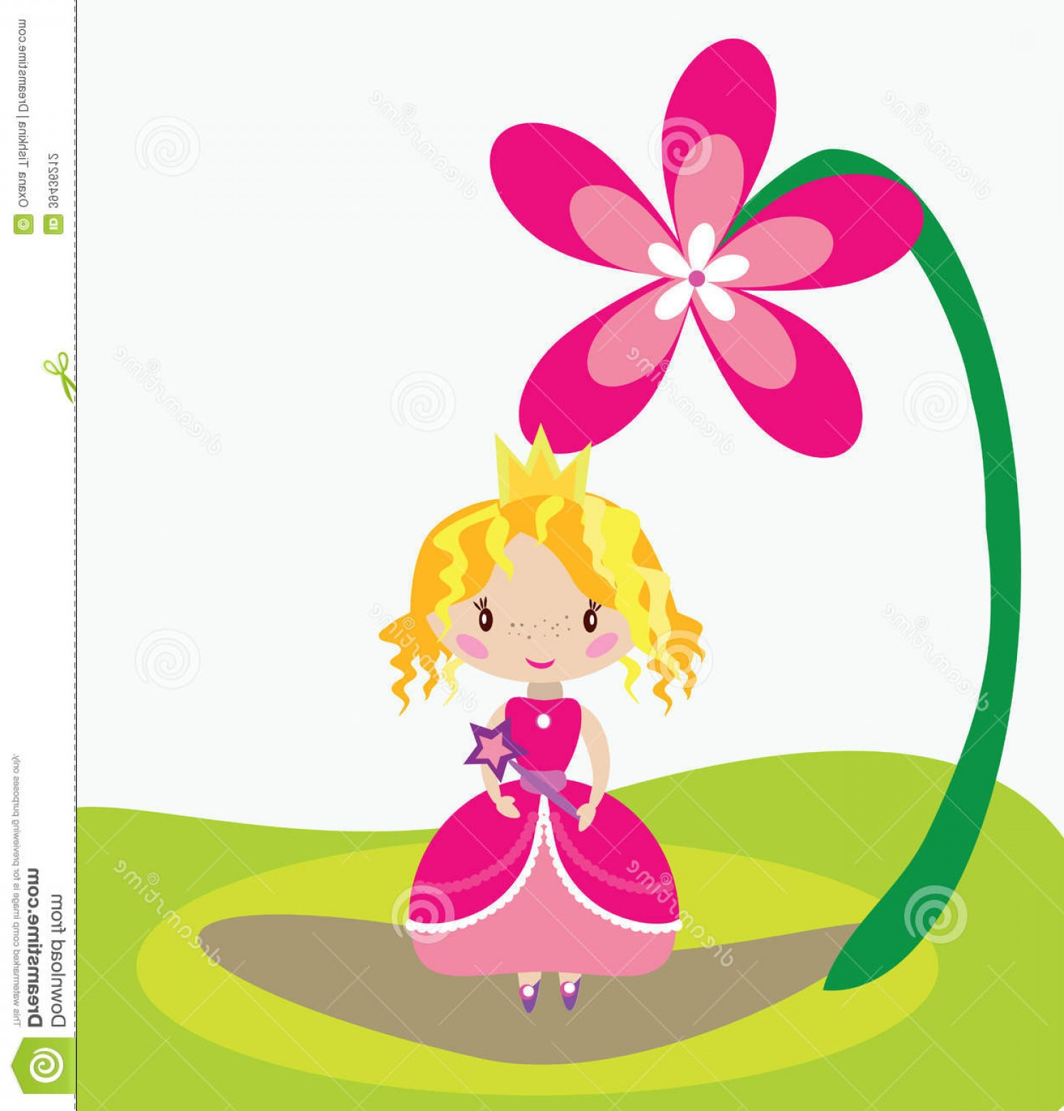 1494x1560 Stock Photography Little Nice Fairy Girl Under Big Flower Vector