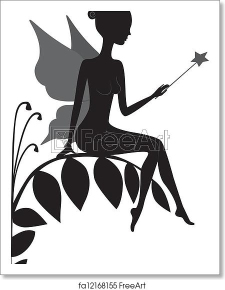 450x580 Free Art Print Of Silhouette Of Magic Fairy Vector Silhouette