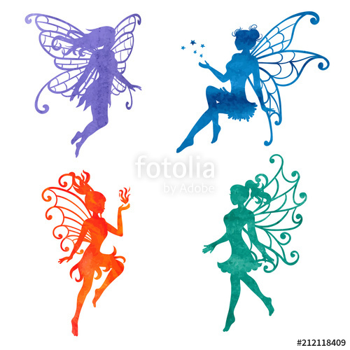 Set Of Watercolor Fairy Vector Illustrations Isolated On White 500x500 Set Of Watercolor Fairy Vector Illustrations Isolated On White