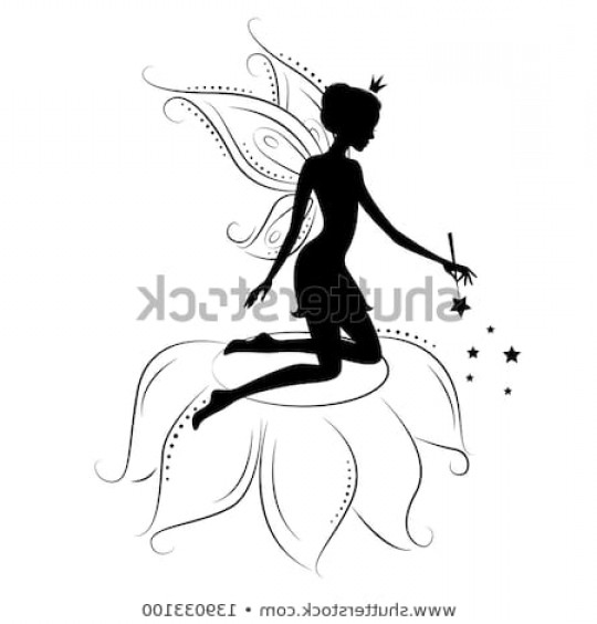 540x564 Silhouette Fairy Magic Wand Vector Illustration Soidergi