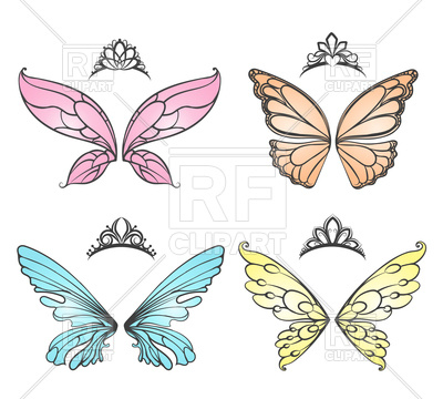 Fairy Wings With Princess Tiara Vector Image Of Icons And Emblems 400x360 Fairy Wings With Princess Tiara Vector Image Of Icons And Emblems