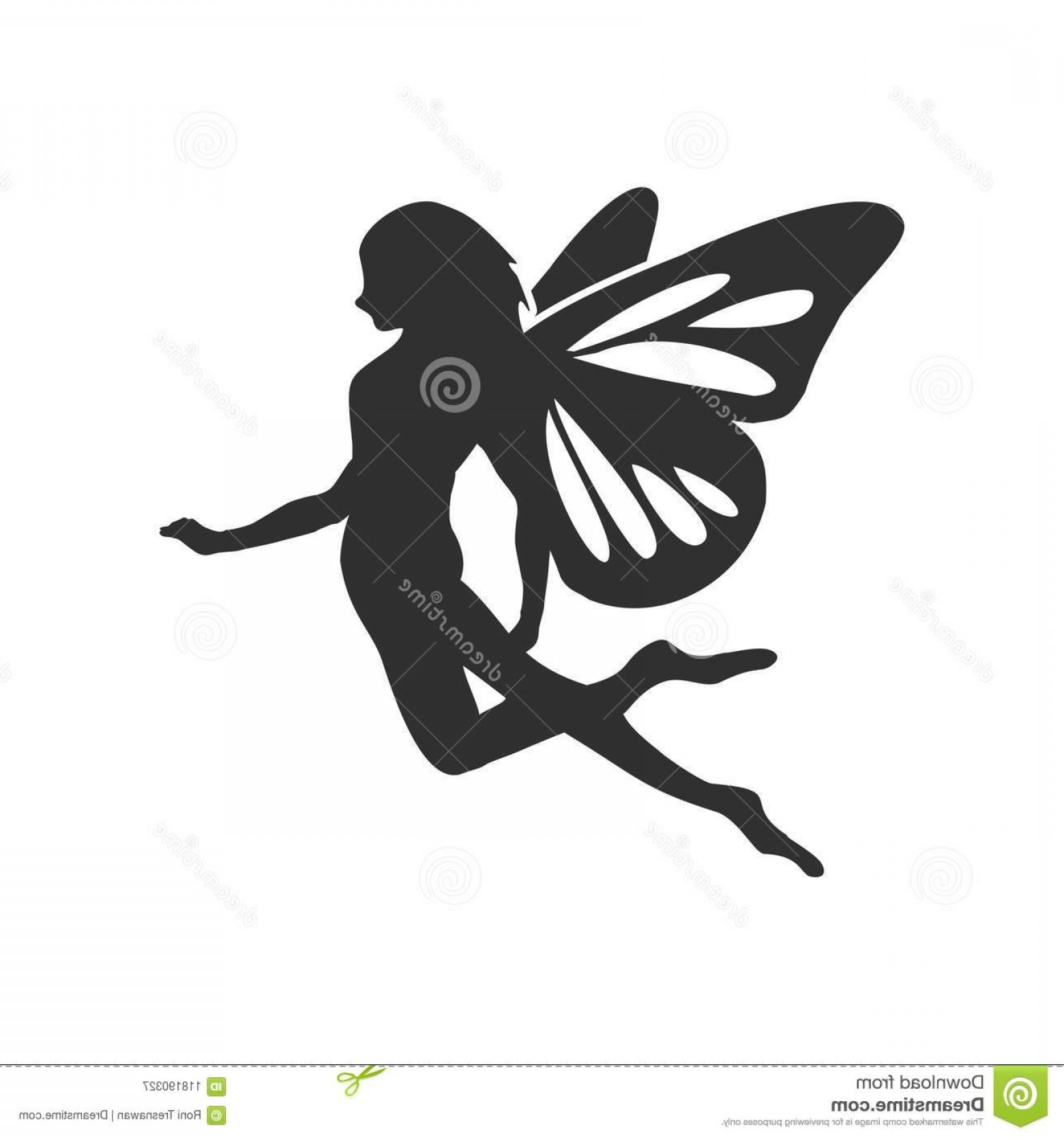 Flying Fairy Silhouette Character Design Vector Graphic Logo Image 1560x1668 Flying Fairy Silhouette Character Design Vector Graphic Logo Image