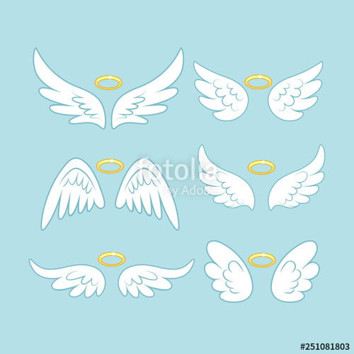 Sparkle Angel Fairy Wings With Gold Nimbus, Halo Isolated 500x500 Sparkle Angel Fairy Wings With Gold Nimbus, Halo Isolated