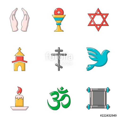 500x500 Faith Icons Set Cartoon Set Of Faith Vector Icons For Web
