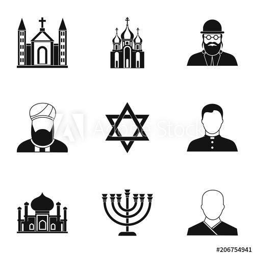 500x500 Faith Icons Set Simple Illustration Of Faith Vector Icons