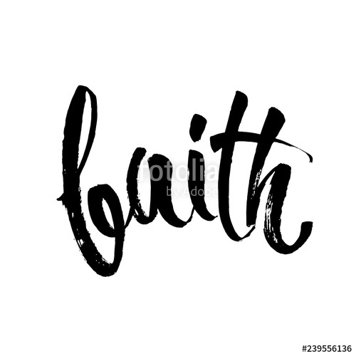 500x500 Faith Vector Bible Calligraphy, Faith Hand Lettering, Modern