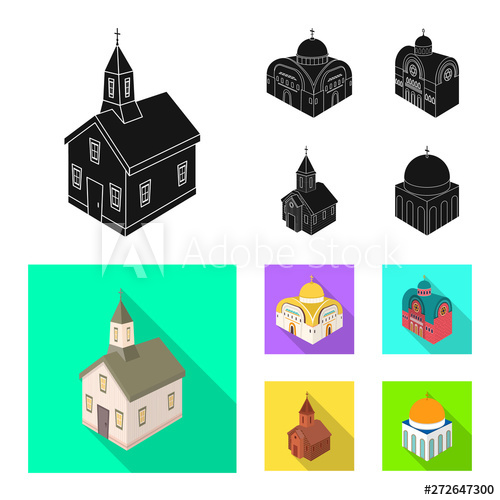 500x500 Isolated Object Of Temple And Historic Icon Set Of Temple
