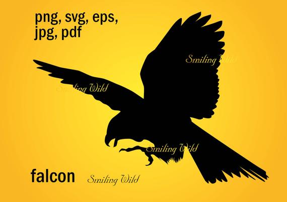 Falcon Silhouette Clipart Cutout Falcon For Lasercut Etsy 570x403 Falcon Silhouette Clipart Cutout Falcon For Lasercut Etsy