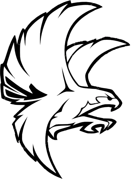 Falcon Bw Clip Art 444x599 Falcon Bw Clip Art