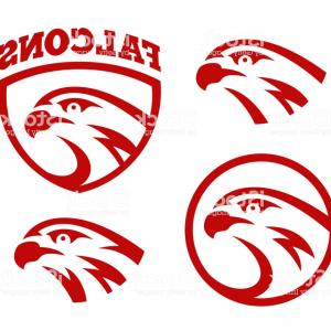 300x300 Vector Logo Of A Falcon Mascot Outlined In White