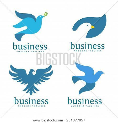 450x470 Dove Vector Logo Concept Illustration, Falcon Bird Logo, Animal