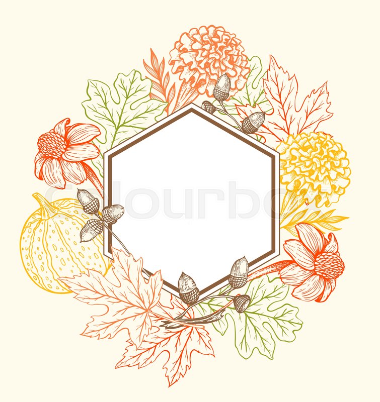 755x800 Autumn Vector Vintage Background With Stock Vector Colourbox