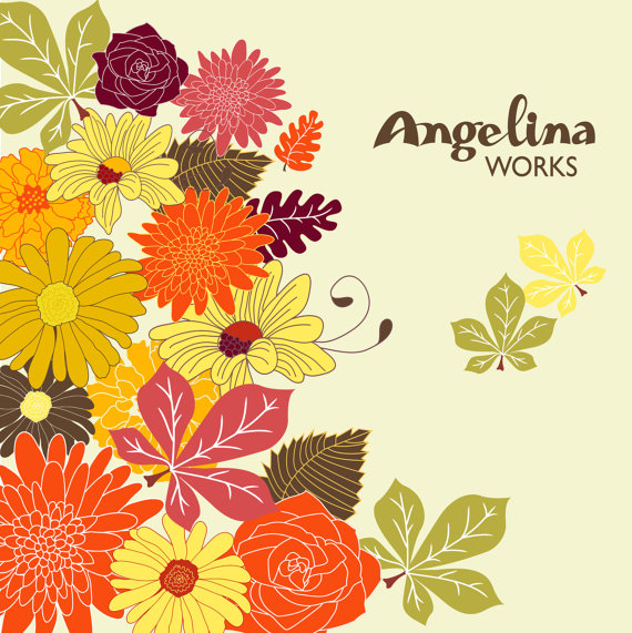 570x571 Fall Flowers Clip Art