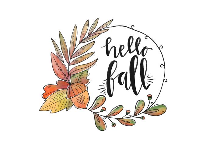 700x490 Fall Flowers And Leaves Wreath Vector