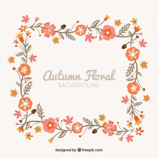 626x626 Autumn Floral Background Vector Premium Download