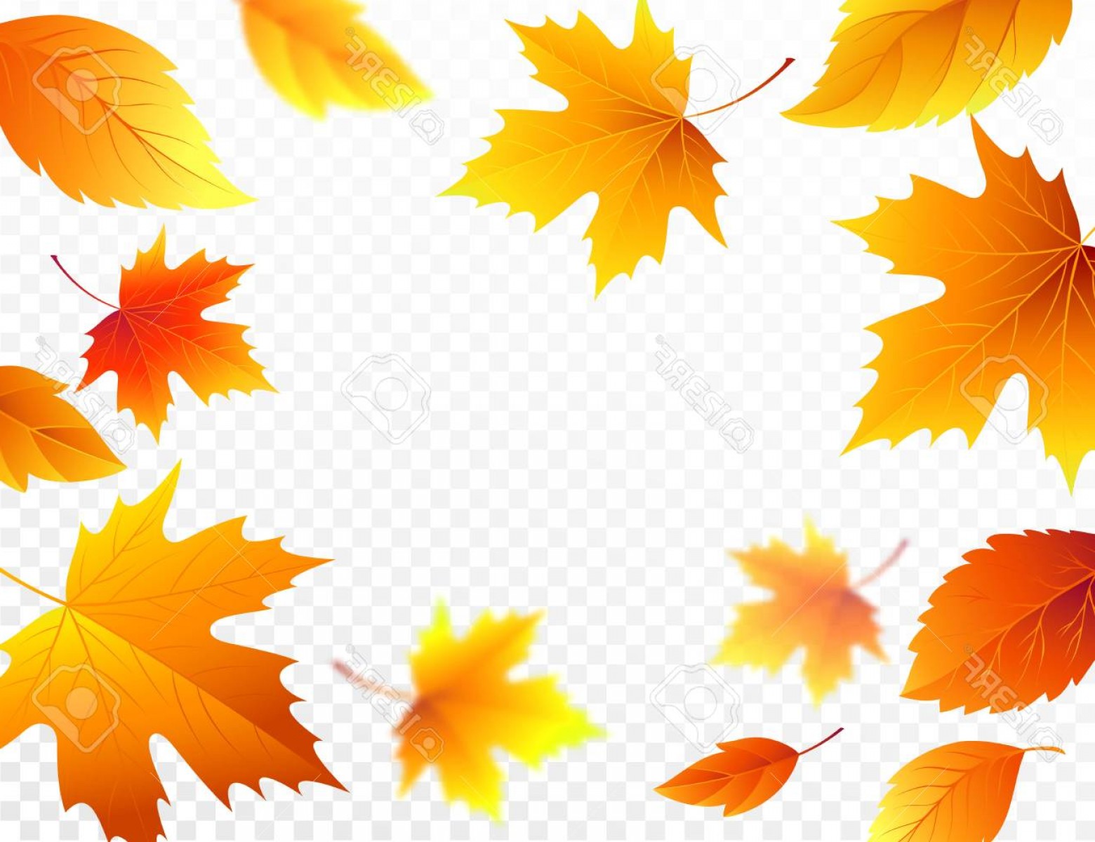 1560x1200 Photostock Vector Autumn Falling Leaves On Transparent Checkered