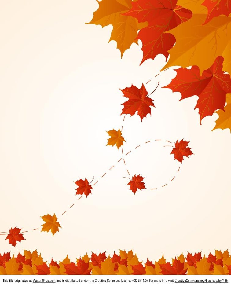 756x936 Red And Orange Fall Leaves Vector Background