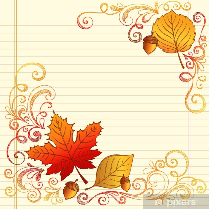 700x700 Back To School Autumn Fall Leaves Vector Wall Mural