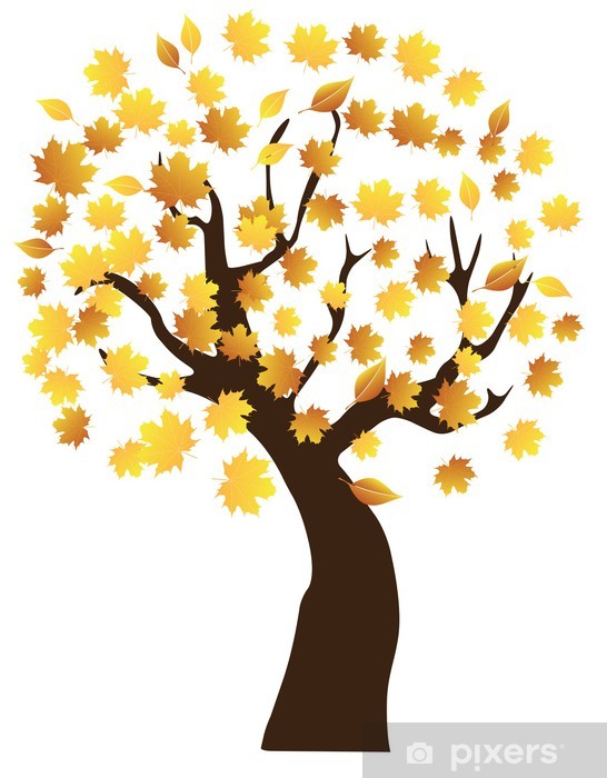 546x700 Vector Fall Tree Wall Mural