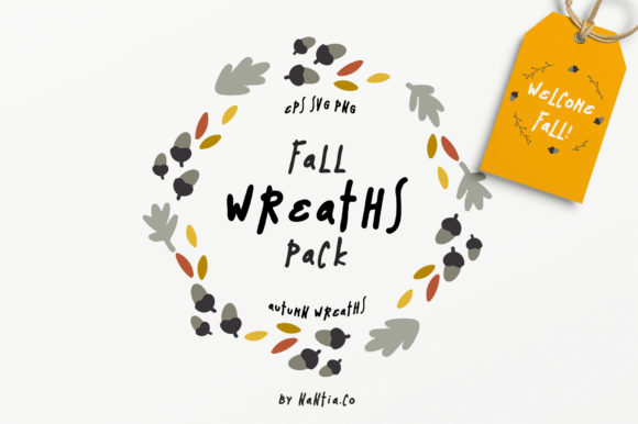 580x386 Fall Vector Wreaths Pack Graphic