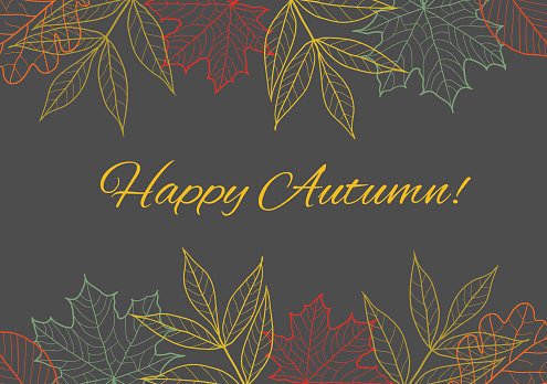 495x348 Fall Vector Seasonal Background, Border Decoration With Autumn